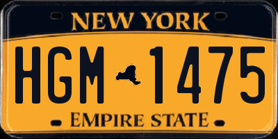 NY license plate HGM1475