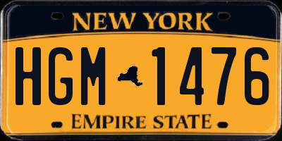 NY license plate HGM1476