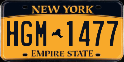 NY license plate HGM1477