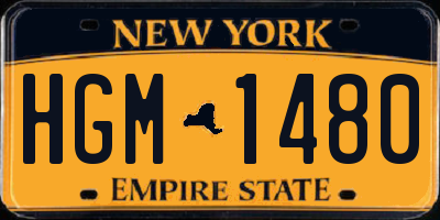 NY license plate HGM1480