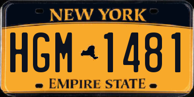 NY license plate HGM1481