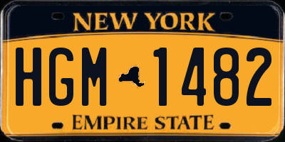 NY license plate HGM1482