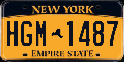 NY license plate HGM1487