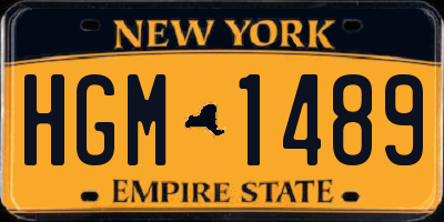 NY license plate HGM1489