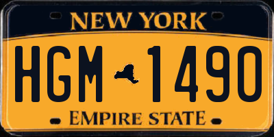 NY license plate HGM1490