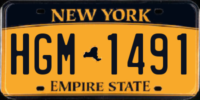 NY license plate HGM1491