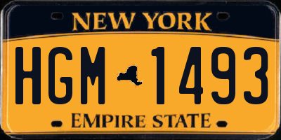 NY license plate HGM1493