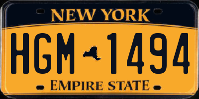 NY license plate HGM1494