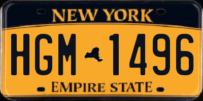 NY license plate HGM1496