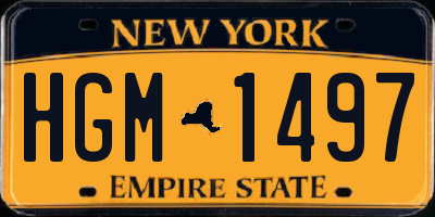 NY license plate HGM1497