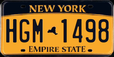 NY license plate HGM1498