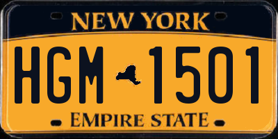 NY license plate HGM1501