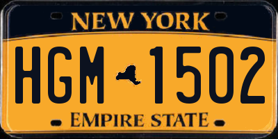 NY license plate HGM1502