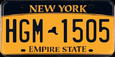 NY license plate HGM1505