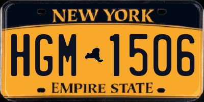 NY license plate HGM1506