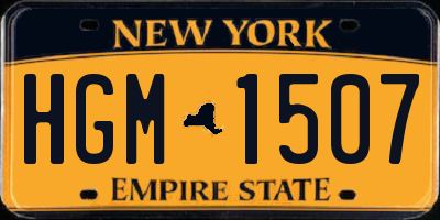 NY license plate HGM1507