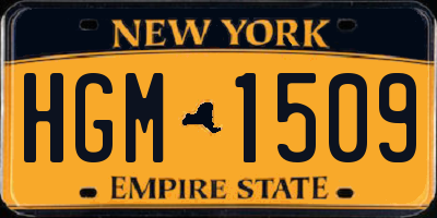 NY license plate HGM1509