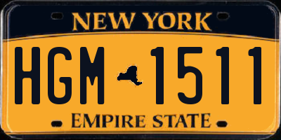 NY license plate HGM1511