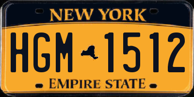 NY license plate HGM1512