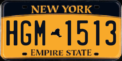 NY license plate HGM1513