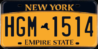 NY license plate HGM1514