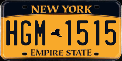 NY license plate HGM1515