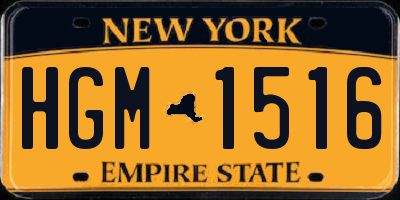 NY license plate HGM1516