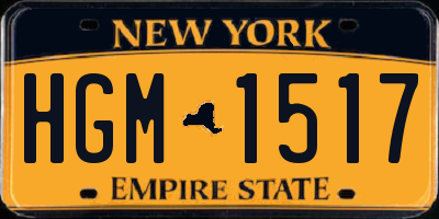 NY license plate HGM1517