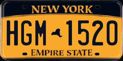 NY license plate HGM1520