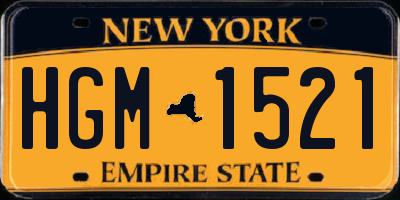 NY license plate HGM1521