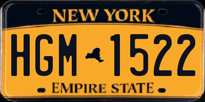 NY license plate HGM1522