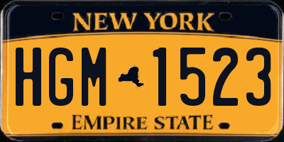 NY license plate HGM1523