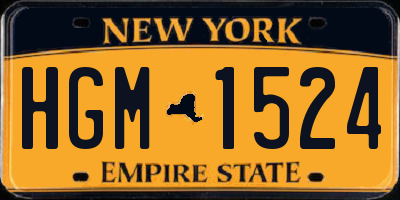 NY license plate HGM1524