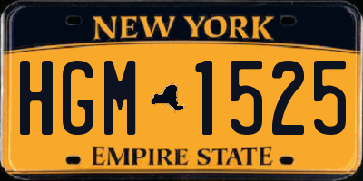 NY license plate HGM1525