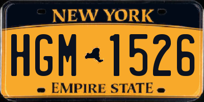 NY license plate HGM1526