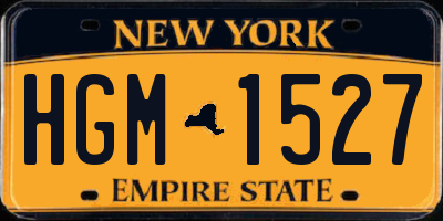 NY license plate HGM1527