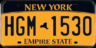 NY license plate HGM1530