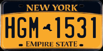 NY license plate HGM1531