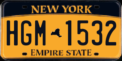 NY license plate HGM1532