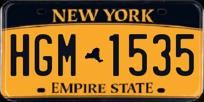 NY license plate HGM1535