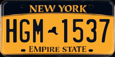 NY license plate HGM1537