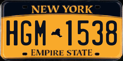 NY license plate HGM1538