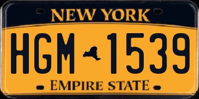 NY license plate HGM1539