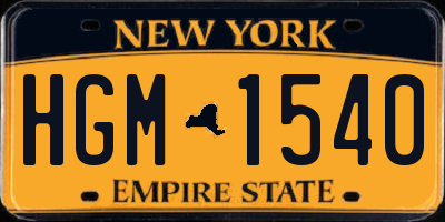 NY license plate HGM1540