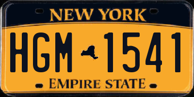 NY license plate HGM1541