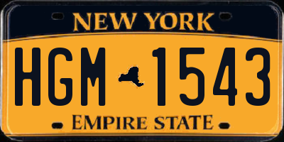 NY license plate HGM1543