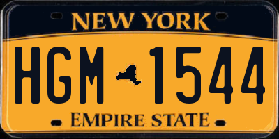 NY license plate HGM1544