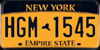 NY license plate HGM1545