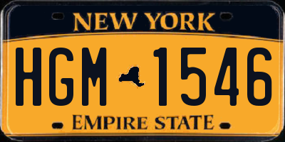 NY license plate HGM1546