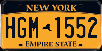 NY license plate HGM1552